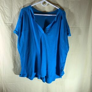 Lane Bryant Blue Women's V-Neck Top